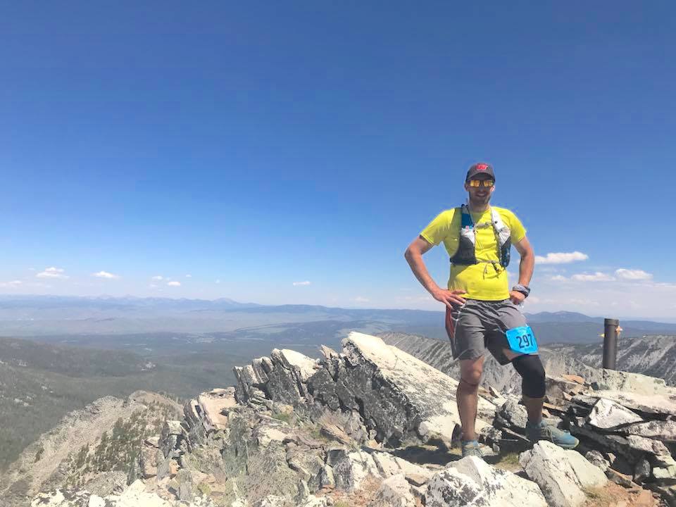 An avid ultra-distance and marathon running, Casey Parrott is pictured running the Beaverhead 55k at the high point of the course (10,050 feet).